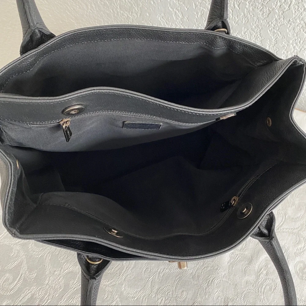 chanel black CC executive tote